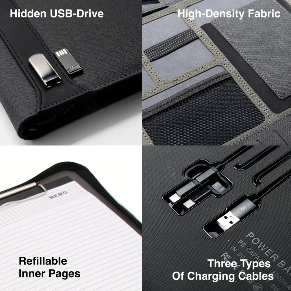 Leather Padfolio with Wireless Charging